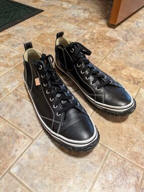Spingle SP-442 Leather Midcut Sneakers - Black - Size LL